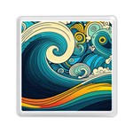 Waves Wave Ocean Sea Abstract Whimsical Memory Card Reader (Square) Front