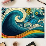 Waves Wave Ocean Sea Abstract Whimsical Cosmetic Bag (XXXL) Back