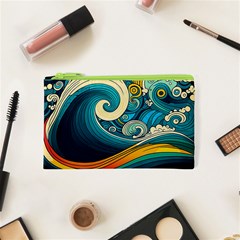 Waves Wave Ocean Sea Abstract Whimsical Cosmetic Bag (xs) by Jancukart