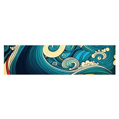 Waves Wave Ocean Sea Abstract Whimsical Oblong Satin Scarf (16  X 60 )