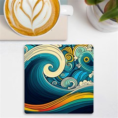 Waves Wave Ocean Sea Abstract Whimsical Uv Print Square Tile Coaster  by Jancukart