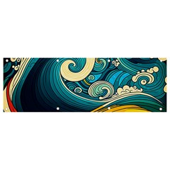 Waves Wave Ocean Sea Abstract Whimsical Banner And Sign 9  X 3  by Jancukart