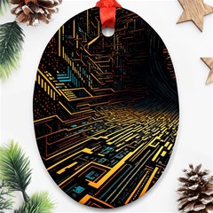 Data Technology Coding Pattern Ornament (oval)