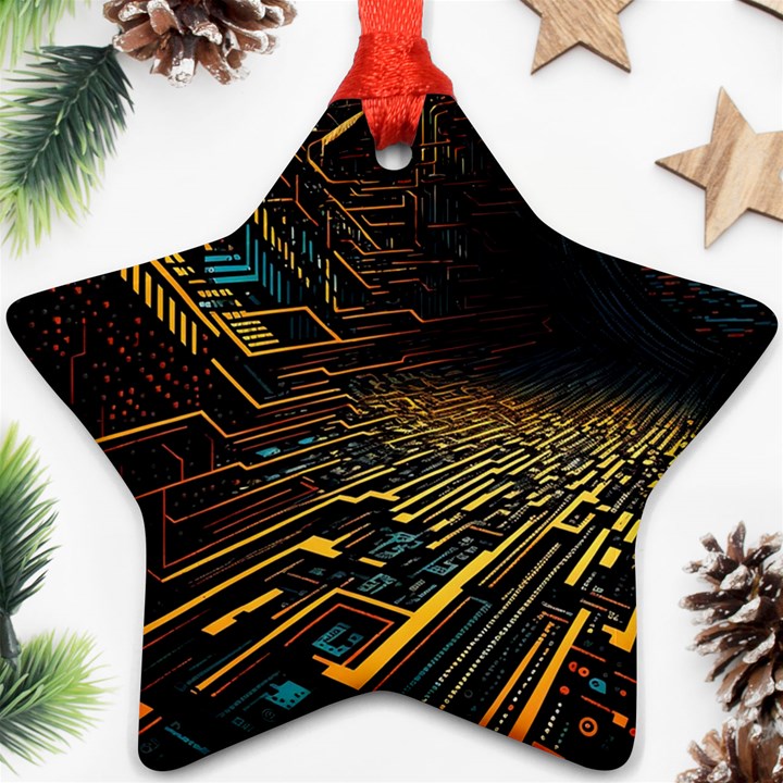 Data Technology Coding Pattern Ornament (Star)