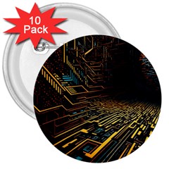 Data Technology Coding Pattern 3  Buttons (10 Pack)  by Jancukart