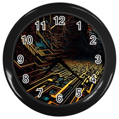 Data Technology Coding Pattern Wall Clock (black)