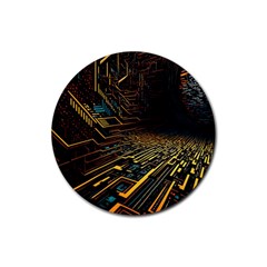 Data Technology Coding Pattern Rubber Round Coaster (4 Pack)