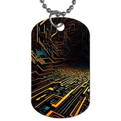 Data Technology Coding Pattern Dog Tag (one Side) by Jancukart