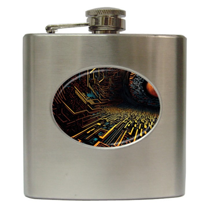 Data Technology Coding Pattern Hip Flask (6 oz)