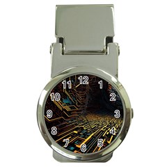 Data Technology Coding Pattern Money Clip Watches