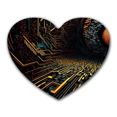 Data Technology Coding Pattern Heart Mousepad by Jancukart