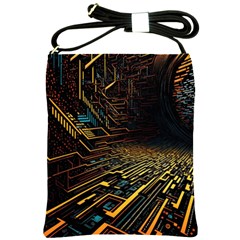 Data Technology Coding Pattern Shoulder Sling Bag