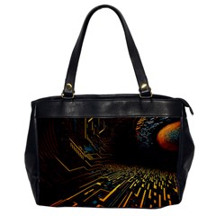 Data Technology Coding Pattern Oversize Office Handbag