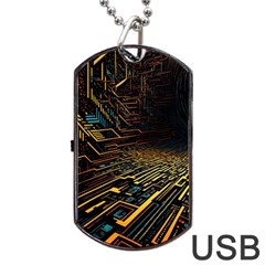 Data Technology Coding Pattern Dog Tag Usb Flash (two Sides) by Jancukart