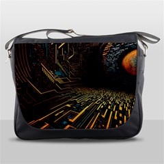 Data Technology Coding Pattern Messenger Bag by Jancukart