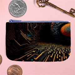 Data Technology Coding Pattern Large Coin Purse