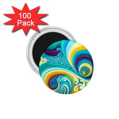 Waves Ocean Sea Abstract Whimsical 1 75  Magnets (100 Pack) 