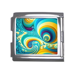 Waves Ocean Sea Abstract Whimsical Mega Link Italian Charm (18mm)