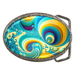 Waves Ocean Sea Abstract Whimsical Belt Buckles by Jancukart