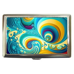 Waves Ocean Sea Abstract Whimsical Cigarette Money Case