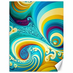 Waves Ocean Sea Abstract Whimsical Canvas 18  X 24 