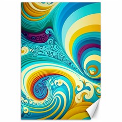 Waves Ocean Sea Abstract Whimsical Canvas 20  X 30 