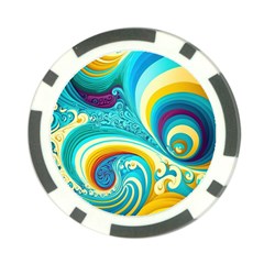 Waves Ocean Sea Abstract Whimsical Poker Chip Card Guard