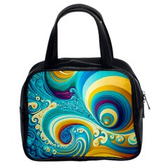 Waves Ocean Sea Abstract Whimsical Classic Handbag (two Sides)