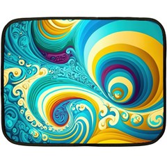 Waves Ocean Sea Abstract Whimsical One Side Fleece Blanket (mini)