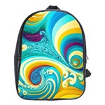 Waves Ocean Sea Abstract Whimsical School Bag (Large) Front