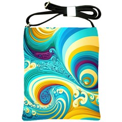 Waves Ocean Sea Abstract Whimsical Shoulder Sling Bag