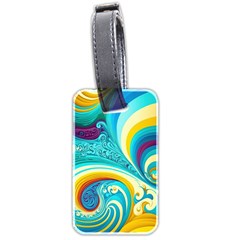 Waves Ocean Sea Abstract Whimsical Luggage Tag (two Sides)