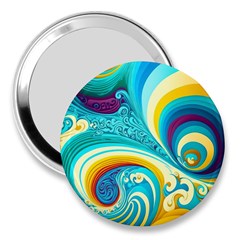 Waves Ocean Sea Abstract Whimsical 3  Handbag Mirrors