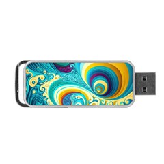 Waves Ocean Sea Abstract Whimsical Portable Usb Flash (one Side)