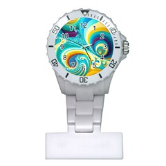 Waves Ocean Sea Abstract Whimsical Plastic Nurses Watch