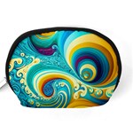 Waves Ocean Sea Abstract Whimsical Accessory Pouch (Medium) Back