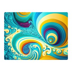 Waves Ocean Sea Abstract Whimsical Premium Plush Fleece Blanket (mini)