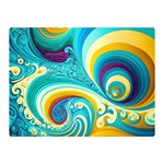 Waves Ocean Sea Abstract Whimsical Premium Plush Fleece Blanket (Mini) 35 x27  Blanket Back