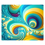 Waves Ocean Sea Abstract Whimsical Premium Plush Fleece Blanket (Small) 50 x40  Blanket Back