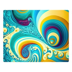 Waves Ocean Sea Abstract Whimsical Premium Plush Fleece Blanket (large)