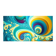 Waves Ocean Sea Abstract Whimsical Satin Wrap 35  X 70  by Jancukart