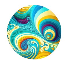 Waves Ocean Sea Abstract Whimsical Mini Round Pill Box by Jancukart