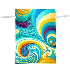 Waves Ocean Sea Abstract Whimsical Lightweight Drawstring Pouch (xl)