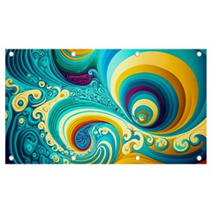 Waves Ocean Sea Abstract Whimsical Banner And Sign 7  X 4  by Jancukart