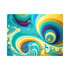 Waves Ocean Sea Abstract Whimsical One Side Premium Plush Fleece Blanket (mini)