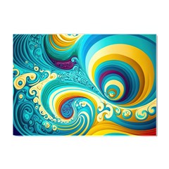 Waves Ocean Sea Abstract Whimsical Crystal Sticker (a4) by Jancukart