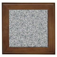 Circle Ornate Motif Random Pattern Framed Tile by dflcprintsclothing