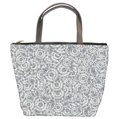 Circle Ornate Motif Random Pattern Bucket Bag