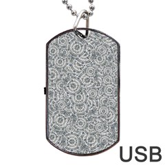 Circle Ornate Motif Random Pattern Dog Tag Usb Flash (two Sides)