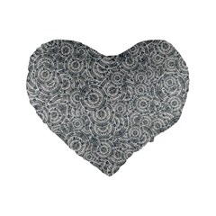 Circle Ornate Motif Random Pattern Standard 16  Premium Heart Shape Cushions by dflcprintsclothing